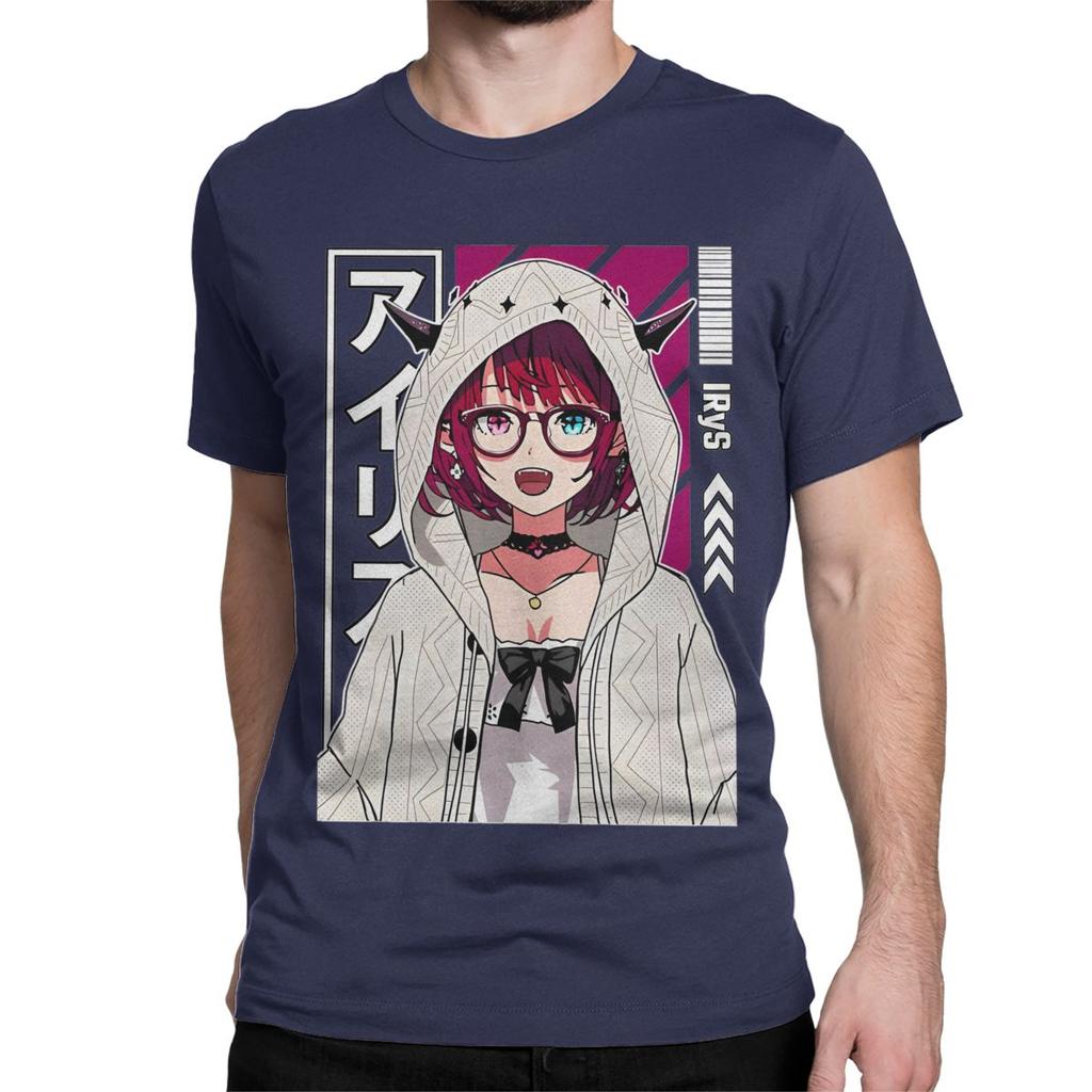 Pánské Dámské IRyS s Kapucí Hololive Tričko Léto Bavlna Topy Móda Krátký Rukáv Kulatý Výstřih Tričko Grafické Potištěné Tričko