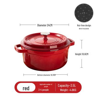 ZISIZ Cast Iron Enamel Pot