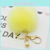 Luxurious Charm Key Ring Rabbit Fur Ball Pompom For Cell Phone And Car Keychain