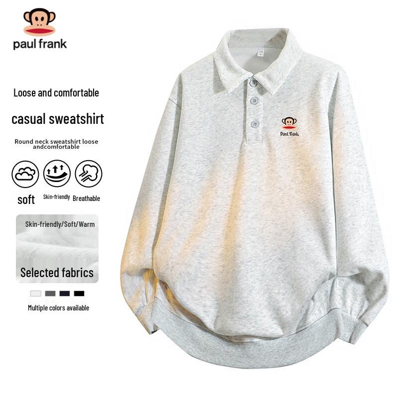 

Paul Frank Men s Polo Collar Long Sleeve Sweatshirt M