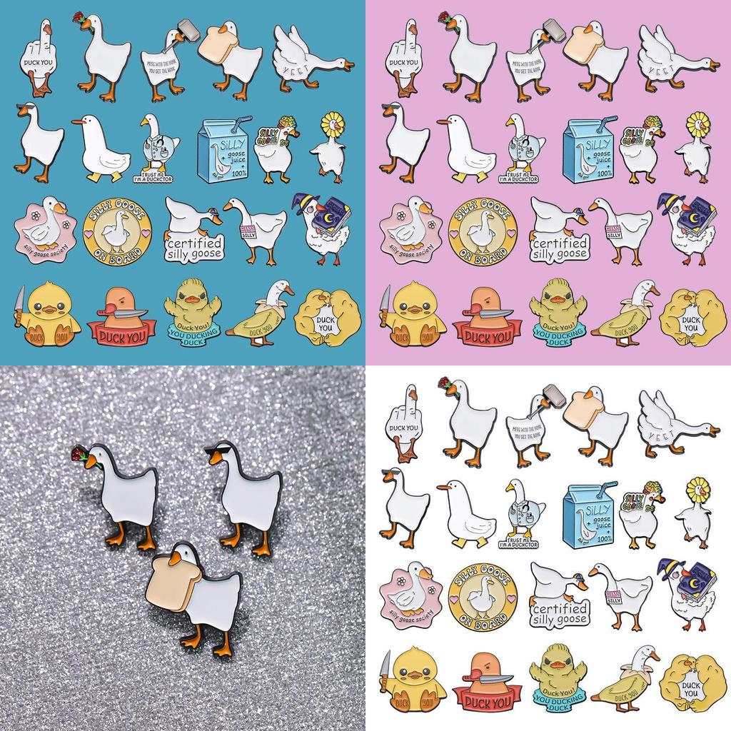 Charming Cute Animal Duck And Goose Brooches Collection In Alloy For Stylish Accessories