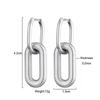 Classic Stainless Steel Double Loop Design Hoop Earrings For Women Geometric Oval Punk Hip Hop Gold Silver Color Huggie Jewelry