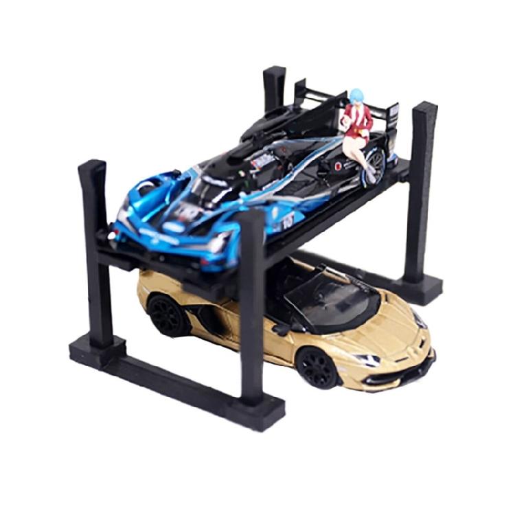 Model Vehicle Garage 2 Level Organization Stand 1/64 Scale Car Model Display Rack Assembly Kits Stable Showcase Platform
