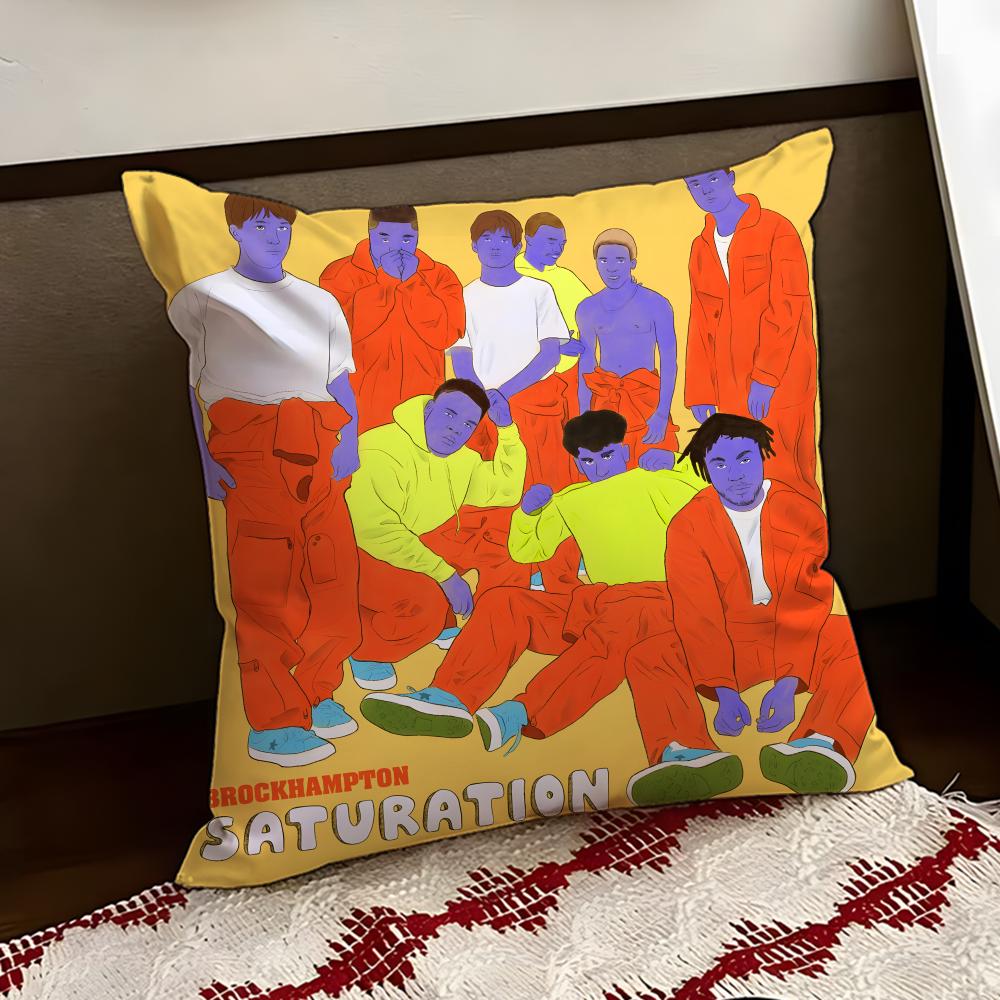 Band BBROCKHAMPTONS Cushion Cover Reversible Soft Durable Pillow Cover Home Car MultiScene Use for Daily Comfort