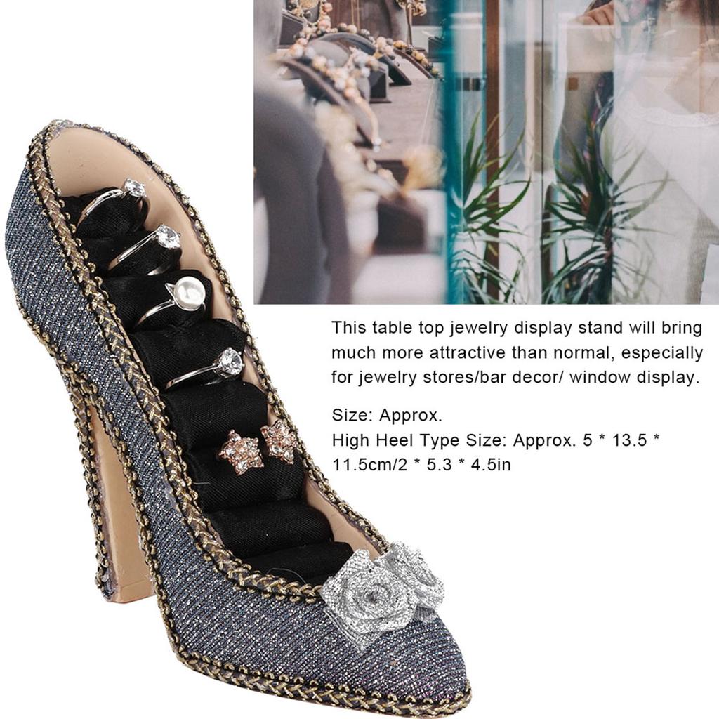 Jewelry Holder Dress Shoe Model Necklace Earring Bracelet Ring Hang Display Stand (High Heel)