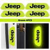 For Jeep 4pcs Car Logo Door Reflective Strips Sticker Security Warning Stickers Accessories Cherokee Wrangler JK Gladiator AJP1