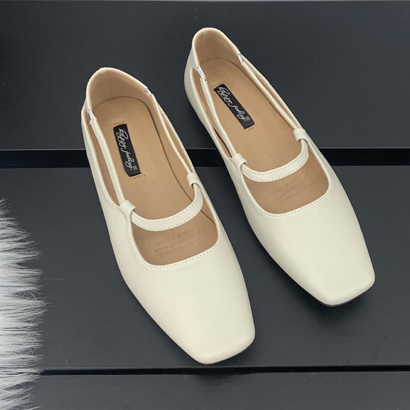 Fashion 2025 Spring Autumn Flat Mary Janes Shoes Woman Candy Color Soft Leather Ballet Flats Ankle Strap Comfy Mocaasins for Woman