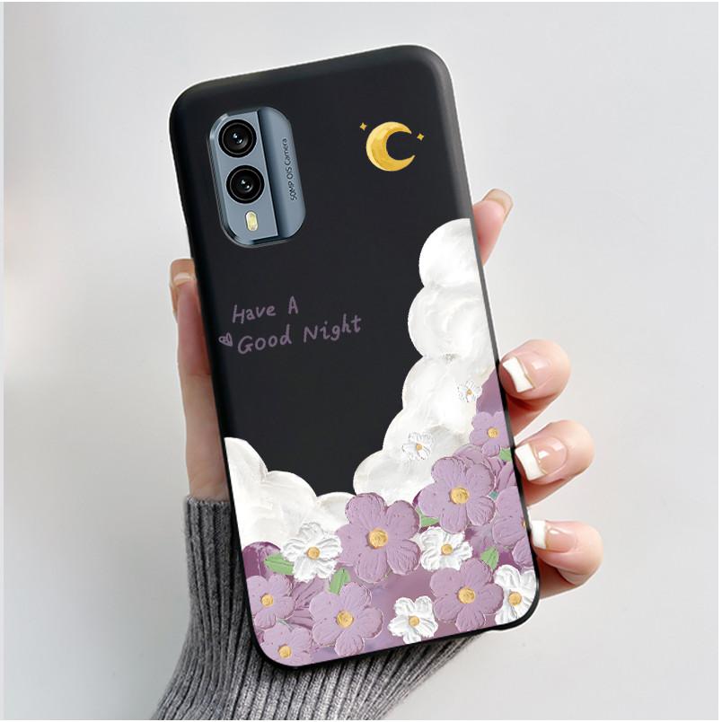 Casing For Nokia X30 5G Case Aesthetic Fashion Cute Cat Astronaut Cartoon Black Silicone Soft Shockproof Phone Case Back Cover