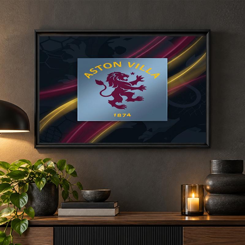 Aston Villa Football Diamond Painting Kit 5D Full Drill DIY Diamond Mosaic Wall Art Home Decor