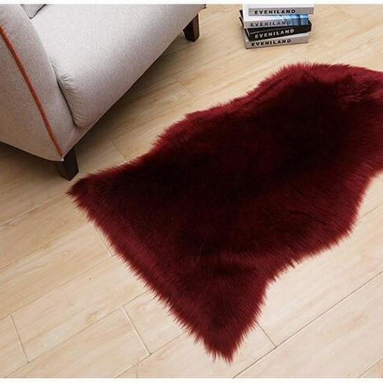 Australian Faux Wool Sofa Cushion - European Style Sheepskin-Shaped Plush Carpet for Living Room, Bedroom, and Bay Window.