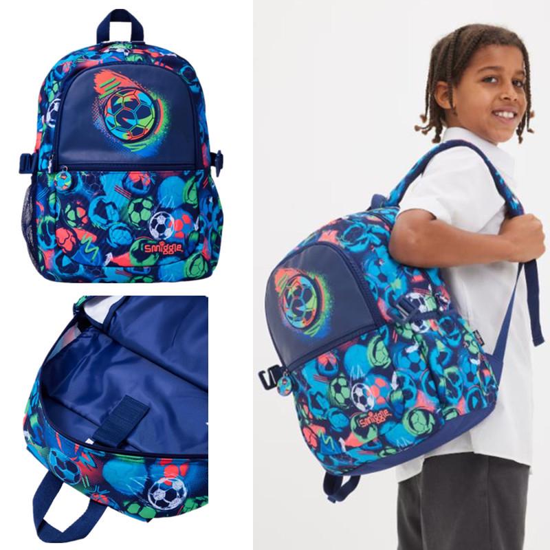 Smiggle Modrý Školní Batoh s Dvojitými Ramenními Popruhy pro 1.-6. třídu - Velký, Dekompresní, Multifunkční Batoh