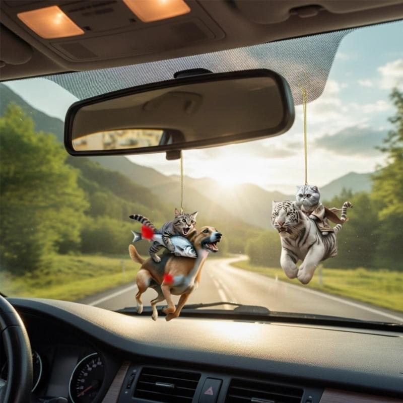 Adorável Gato Hanger de Carro Ornamento Pingente de Mochila Decoração Design Robusto em Acrílico Configurações Sem Complicações Para Múltiplos Usos
