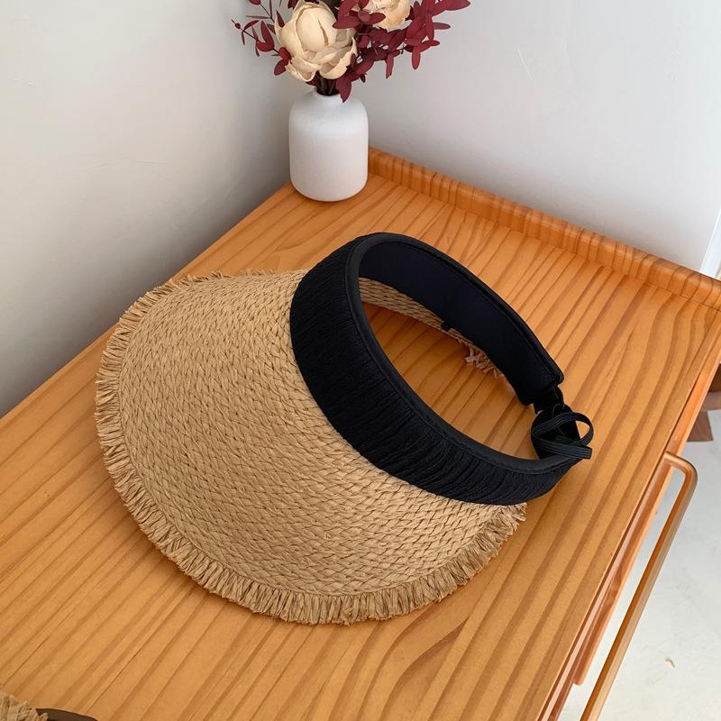 

Sunscreen hat women s sunshade summer can roll new outdoor UV protection sun hat straw large brim empty top hat