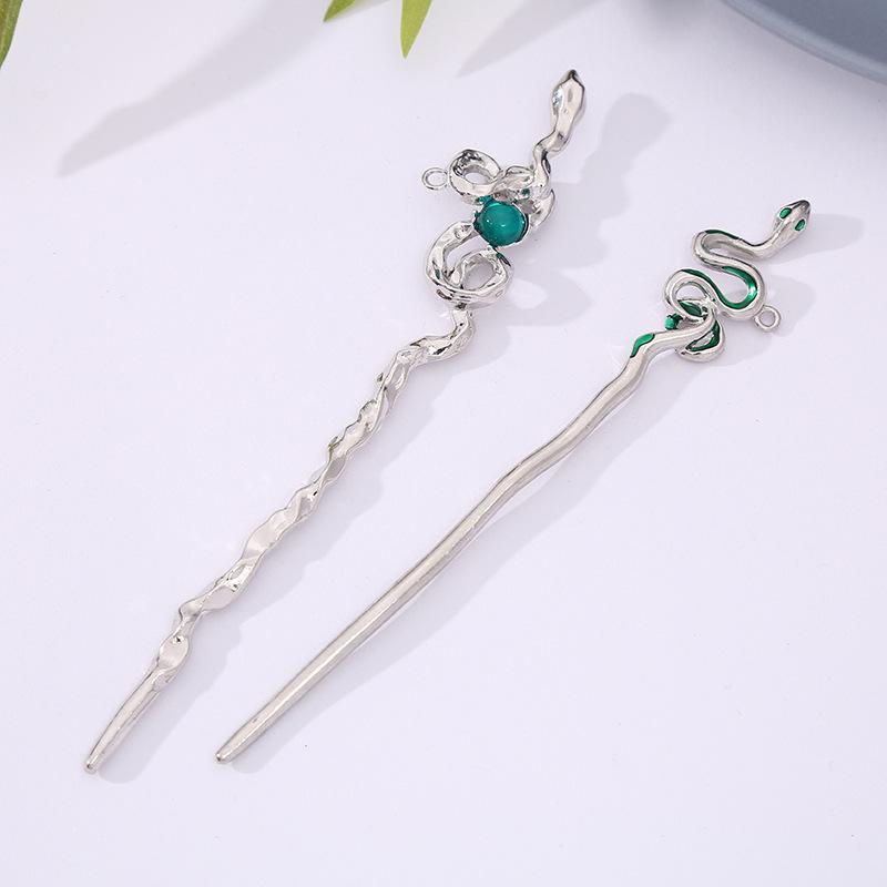 Spirit Snake Hairpin Advanced Chinese Antique Hanbok Disc Hair Accessories Female Mysterious Hairpin Headgear