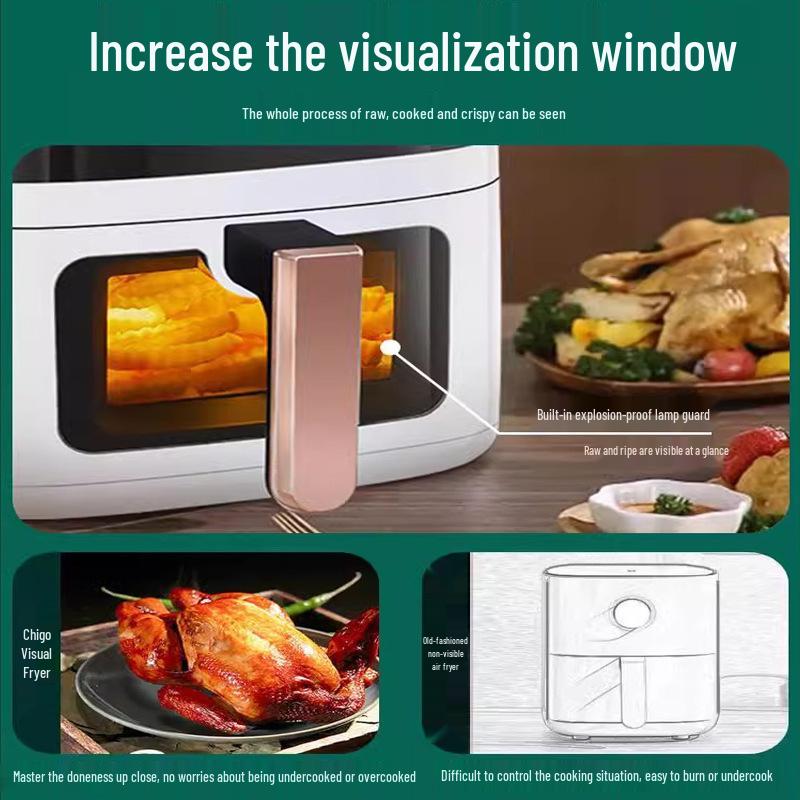 Large Capacity Multi-Function Air Fryer Oven with Safety Features and No-Flip Steam Tender Bake