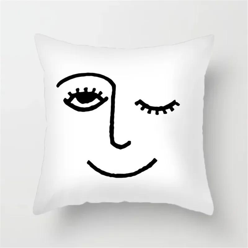 Black Line Decorative Pillowcase Living Room Office Ornaments Home Pillowcase