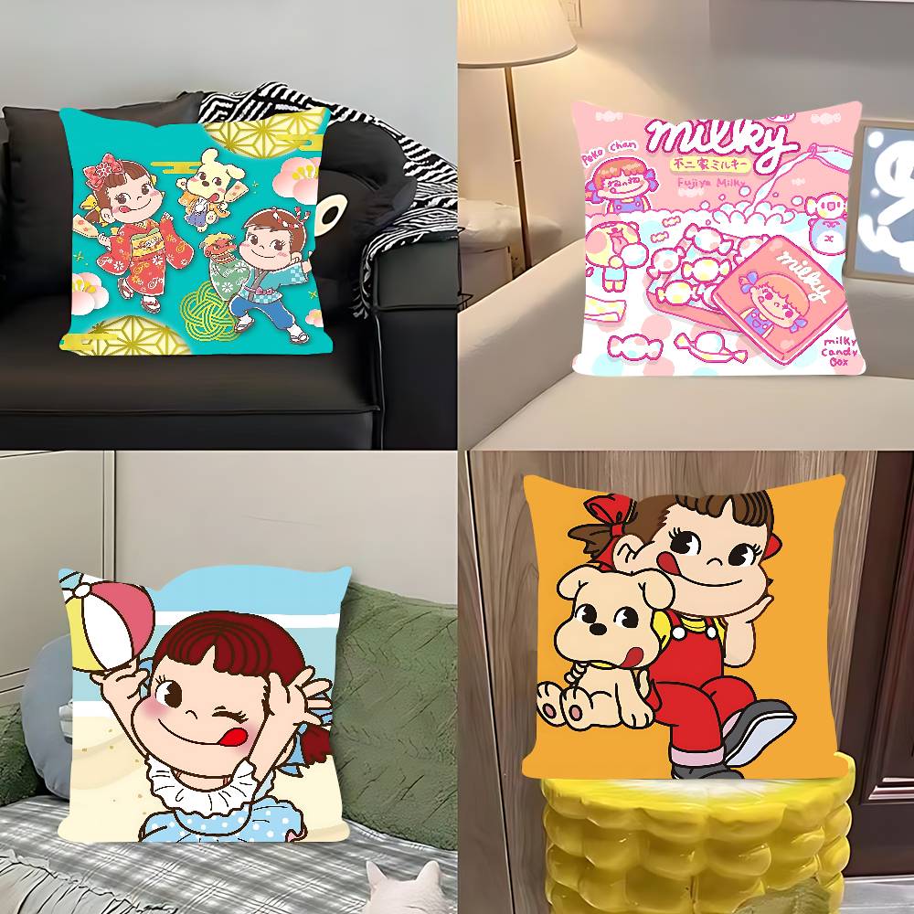 SÖT M-Milky P-Peko-chan Kontors Kudde Kuddfodral Bil Kuddfodral 45X45CM Ländryggskudde Soffa Kuddfodral