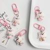 Cute Cartoon Girl Resin Keychain Pendant - Heart Backpack Charm, Holiday Gift for Students & Couples
