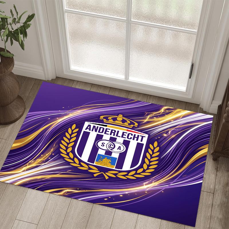 Anderlecht FC Design Crystal Velvet Carpet Cozy Non?Slip Printed Rug For Bedroom Living Room Entrance