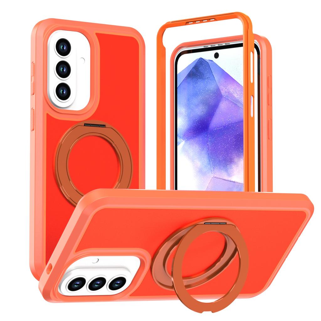Applicable to Samsung A57 acrylic three anti-magnetic bracket, mobile phone case A37 magnetic suction A17 anti-drop A56 protective case