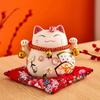 Bell Fortune Cat Piggy Bank Ceramic Desktop Decoration Ornament Kitten Statue  Coin Storage
