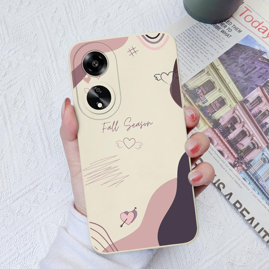Fashion Love Heart Phone Cases For Oppo A1 A1K A7 A11 A15 A35 A52 A55 Soft Liquid Silicone Anti Slip Durable Shockproof Protective Shell For Oppo Capa