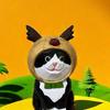 Wooden Cat Figurine Handmade Car Decor Gift For Birthdays And Holidays