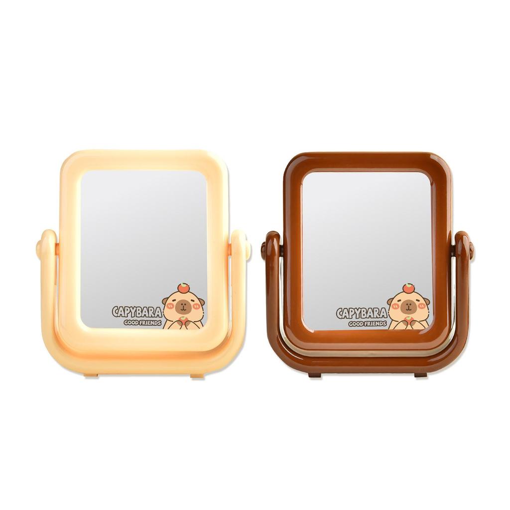 Capybara Cute Double-Sided Desktop Makeup Mirror - Portable for Students
