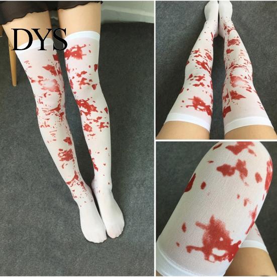 Women Over The Knee Socks Blood Stained Bloody Halloween Party Costume