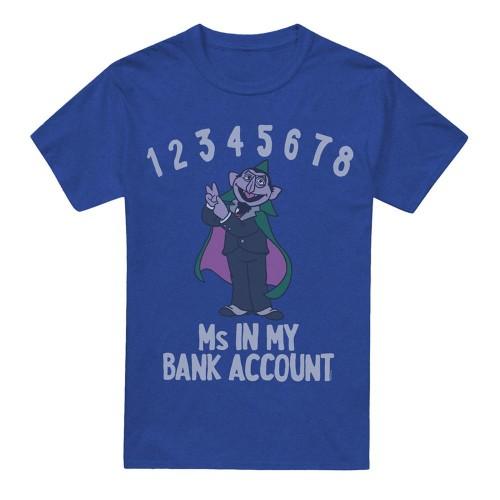 Sesame Street Unisex Adult Bank Account Count Von Count T-Shirt