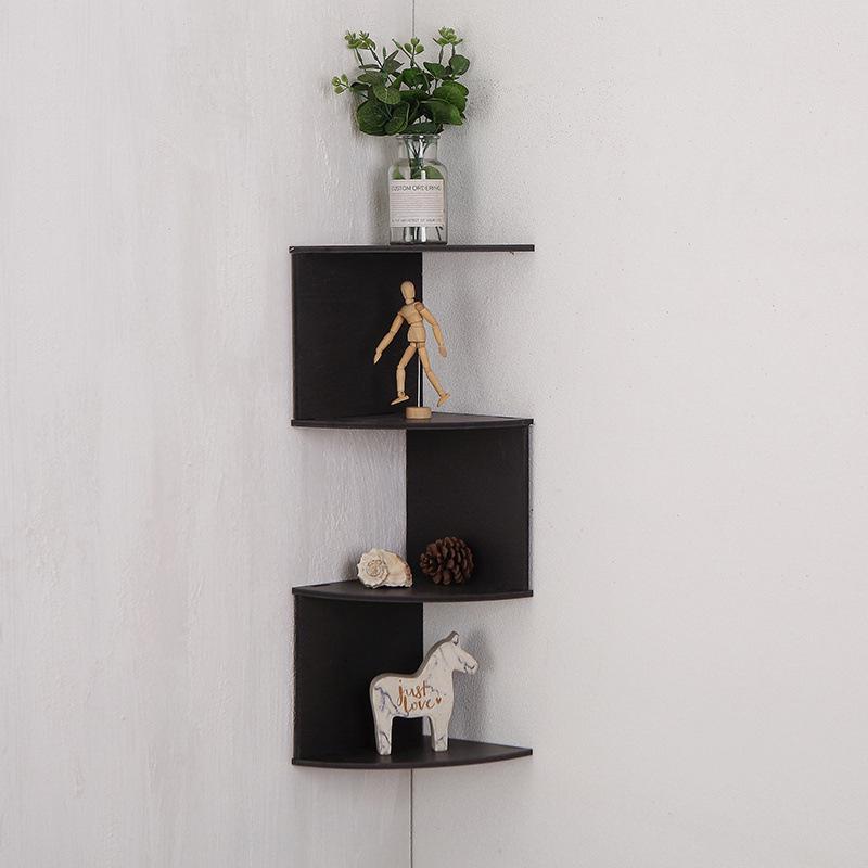 Wall-Mounted Triangular Corner Shelf Rack - Multi-Layer Kitchen Storage Bookshelf