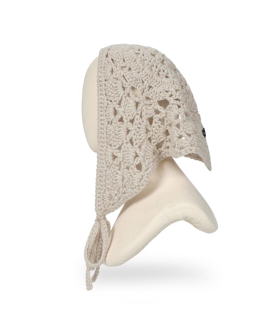 Bajal Crochet Lace Bandana Beige