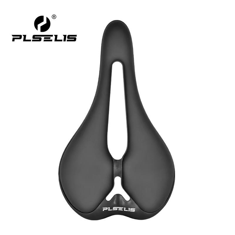 PLSELIS Carbon Fiber Mountain Bike Saddle Ultra Lightweight Short Nose Breathable Hollow Design