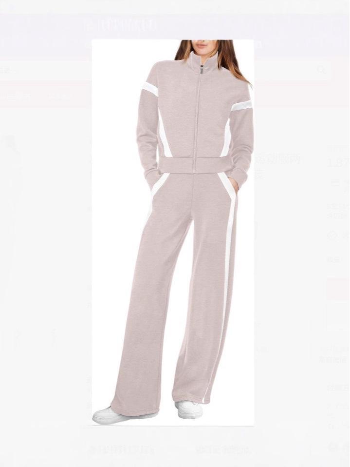 2025 Women's Casual Sportswear Set: Cardigan Top & Wide-Leg Pants
