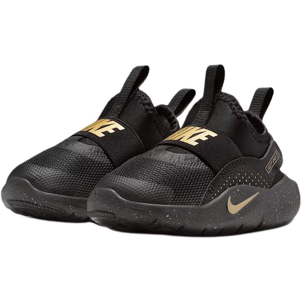 Nike Flex Runner 4 TD Black Metallic Gold Baby Sneakers IM6738-001
