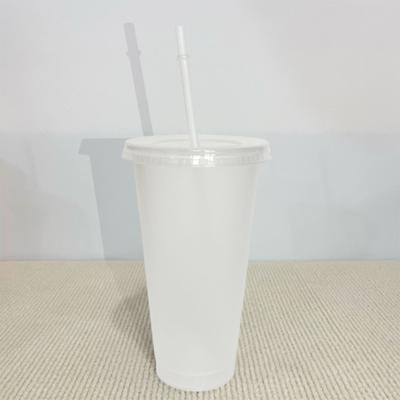 Reusable Drinkware With Straws,Lid Flash Powder Water Bottle Plastic Tumblers Straw Drinking Cup Cold Drink Tumbler
