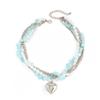 Elegant and Simple Heart-shaped Pendant Necklace, Fresh and Sweet Turquoise Imitation Pearl Necklace, Women's Daily Dating Jewelry Accessories