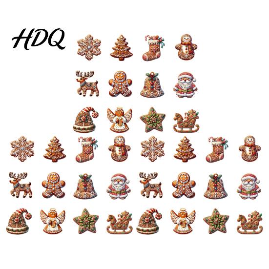 Weihnachtsbaumschmuck Set Holz Lebkuchenstil Ornamente mit Natürlichem Hanfseil Retro Festlich Hängend Rustikal Partyzubehör Anhänger für