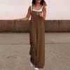 Dame Jumpsuit Krageløs Spaghettistropp Ryggløs Ermeløs Løs Vidt Ben Full Lengde Overalls Casual Hverdagsantrekk