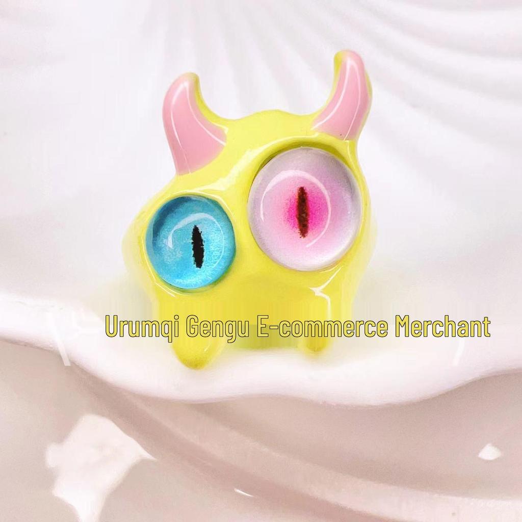 2024 Dopamine Little Devil Cartoon Ring - Childlike Monster Design for Students & Couples