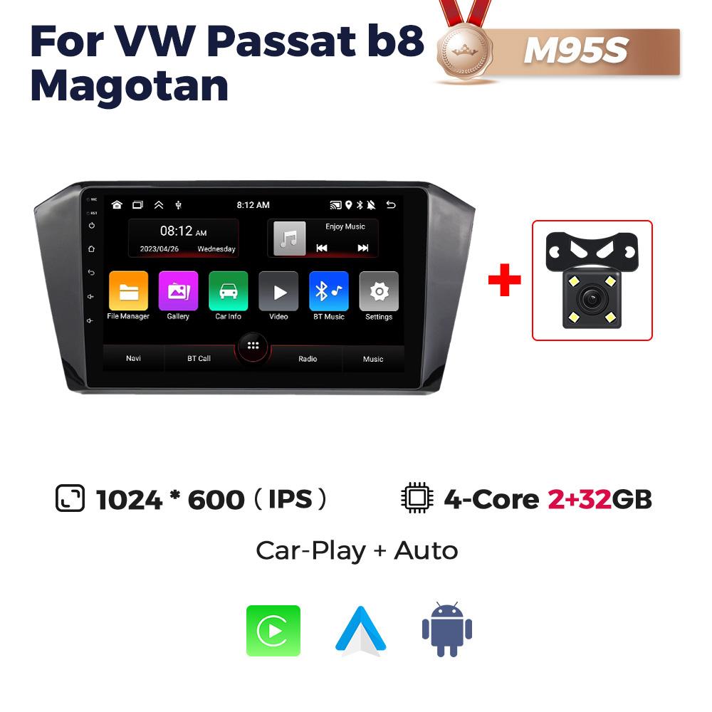 Navifly 2Din Android Carplay Multimedia Radio pentru mașină pentru Volkswagen VW Magotan Passat B8 2015-2025 DSP Navigație GPS Stereo