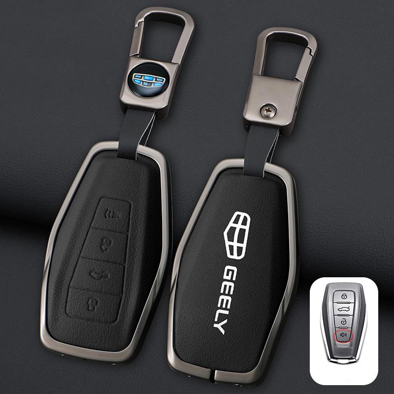 

Zinc Alloy Car Key Case Cove Holder For Geely Coolray X6 Emgrand Global Hawk Gx7 X50 X70 X7 Ex7 Gc9 Remote Keychain Accessorie