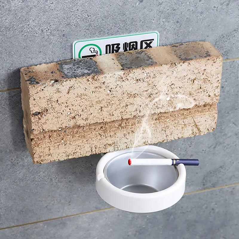 Creative Stainless Steel Ashtray With Sucker Waterproof Wall-mounted Toilet Bathroom Ashtray Storage Box