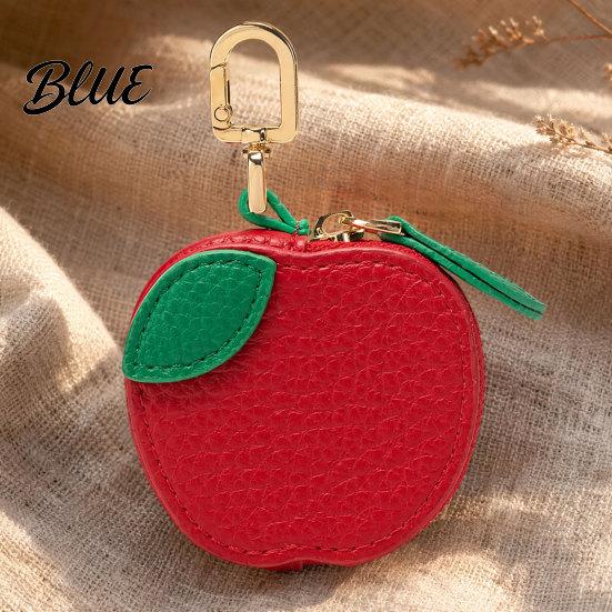 Headphone Case Pouch Faux Leather Coin Wallet Fruity Pattern Mini