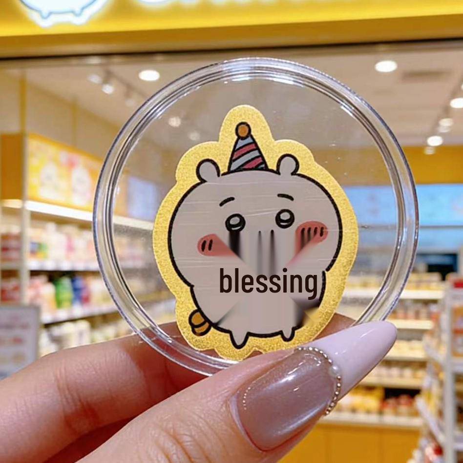 Golden Hello Kitty & Cinnamoroll Cartoon Phone Sticker - Cute, Colorful, Gold Design