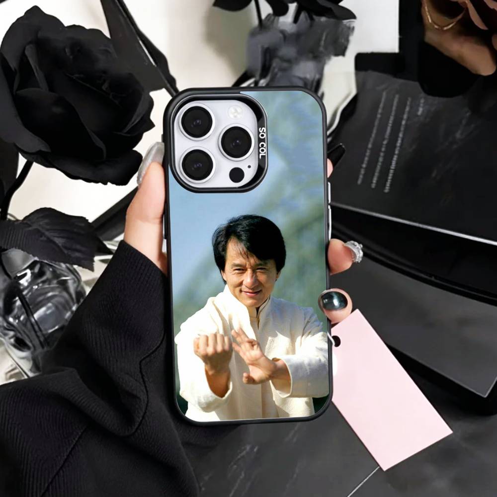 Kung Fu Star J-Jackie C-Chan   Phone Case For iPhone17,16,15,14,13,12,11 Plus,Pro Max Colored Silver Plated Inside Cover