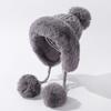 Thicken Hat New Style Ladies Fur Ball Plus Velvet Warm Hood Outdoor Autumn and Winter Cold-proof Fashion Cute Woolen