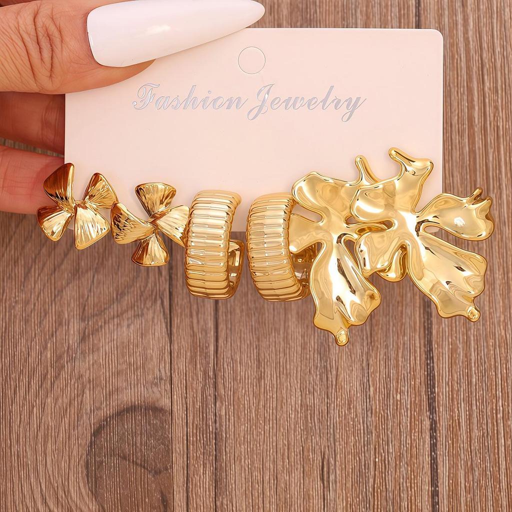 European & American Fashion Trend: Gold Women's Earring Set - Versatile High-End Jewelry
