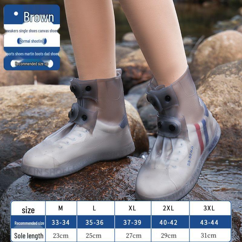 Unisex Waterproof Non-Slip Silicone Rain Shoe Covers: Thick, Wear-Resistant, Lightweight for Outdoor Use