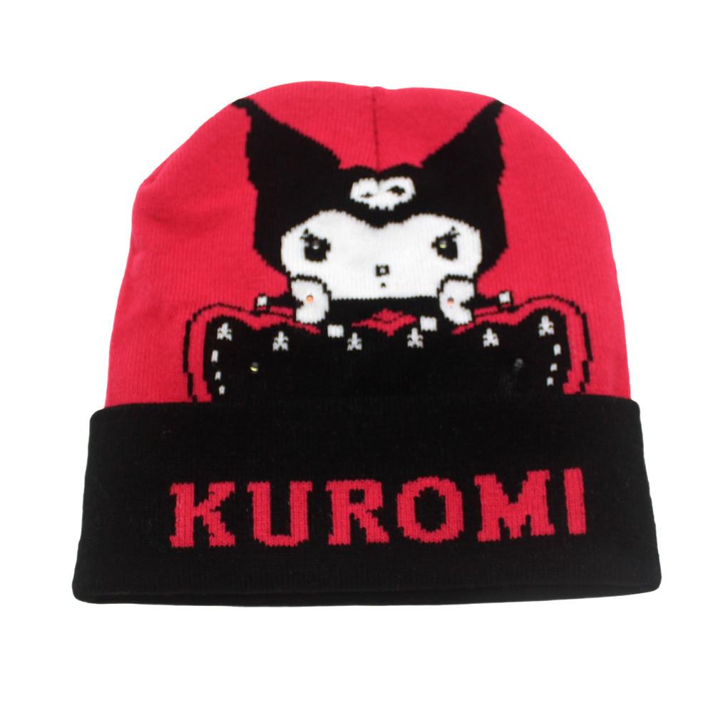 Cozy Knit Kawaii Kuromi Stitch Character Beanie Hat For Stylish Winter Warmth